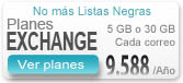 Correos Exchange 5GB o 30GB c/u. Desde $ 9.588/Año